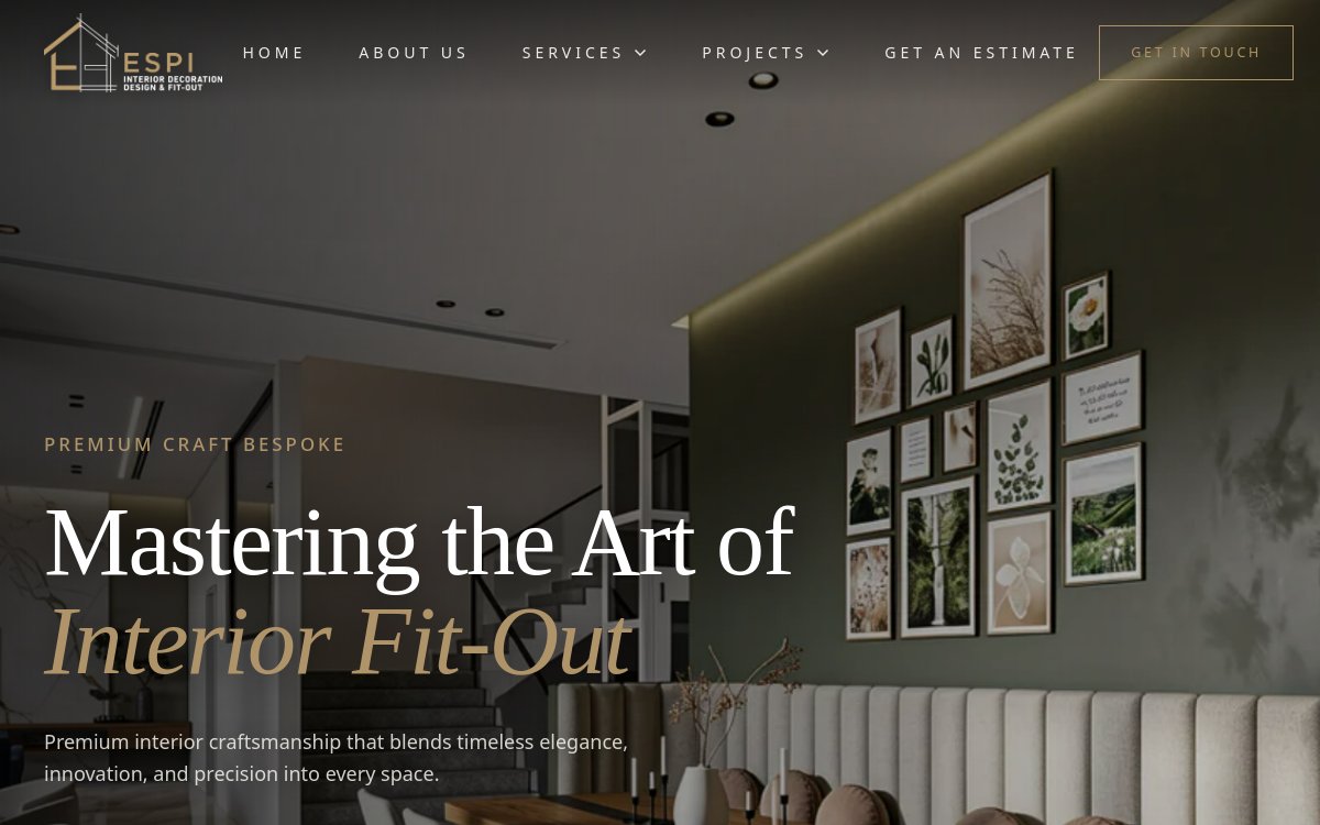 espiinterior.ae website designed and developed by Xperts Hive